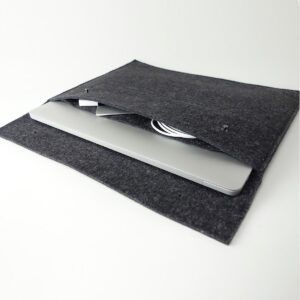 Laptoptasche Minimalistisch Aus Wollfilz Anthrazit Macbook Pro 16 Zoll