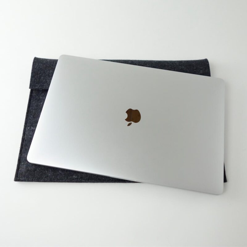 Laptoptasche Minimalistisch Aus Wollfilz Anthrazit Macbook Pro 16 Zoll