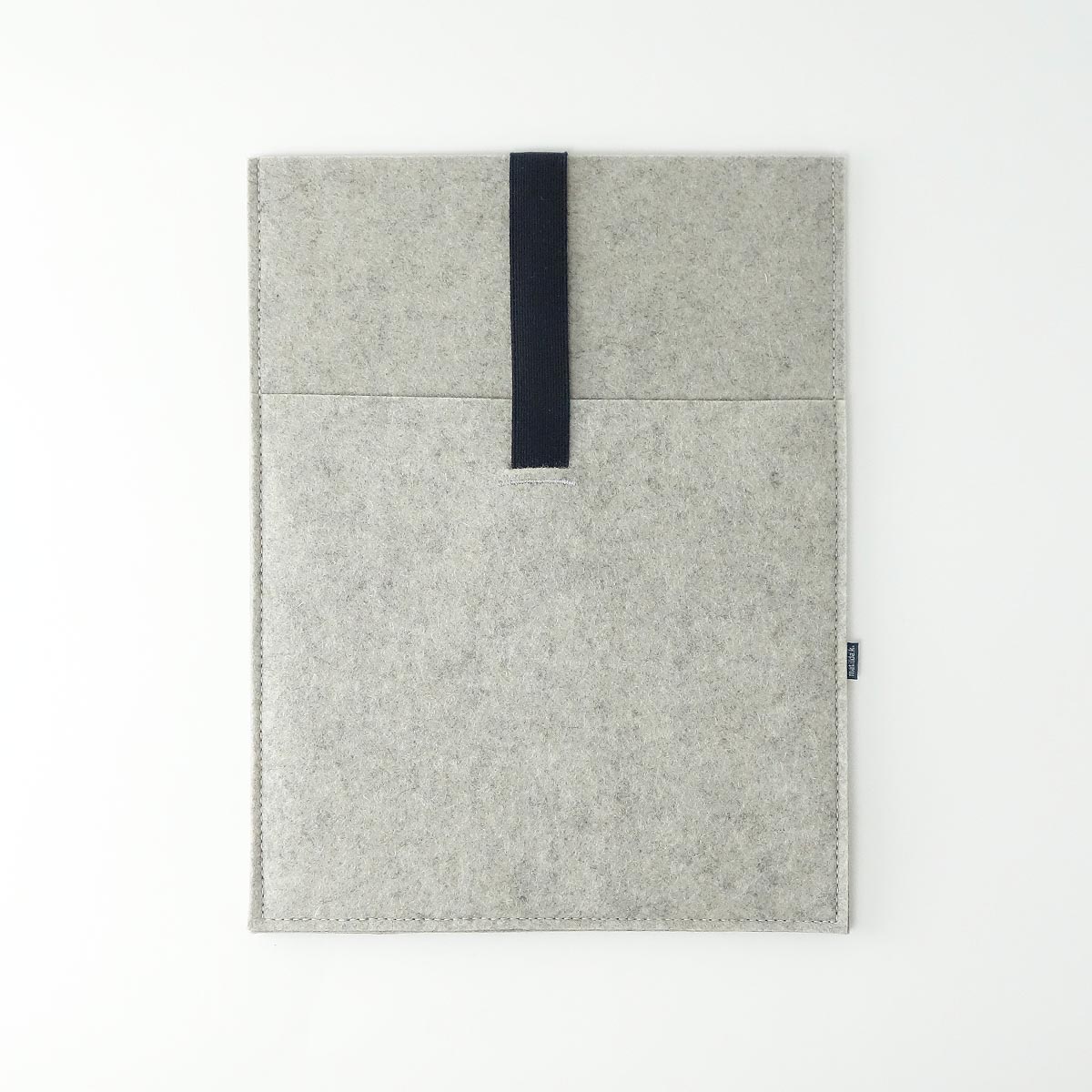 Minimalistische Tablet Huelle Aus Wollfilz hellgrau mit Einsteckfach und Gummiband schwarz Fuer Apple Ipad Ipad Air Ipad Pro 11 12,9 Zoll