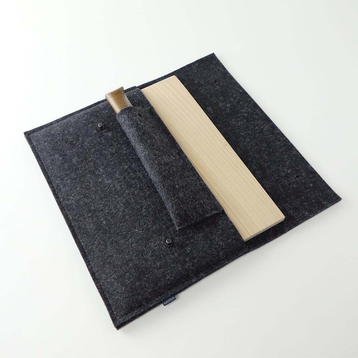 Picknick Set Brotzeit Set Brettchen Messer Leinentuch Filztasche