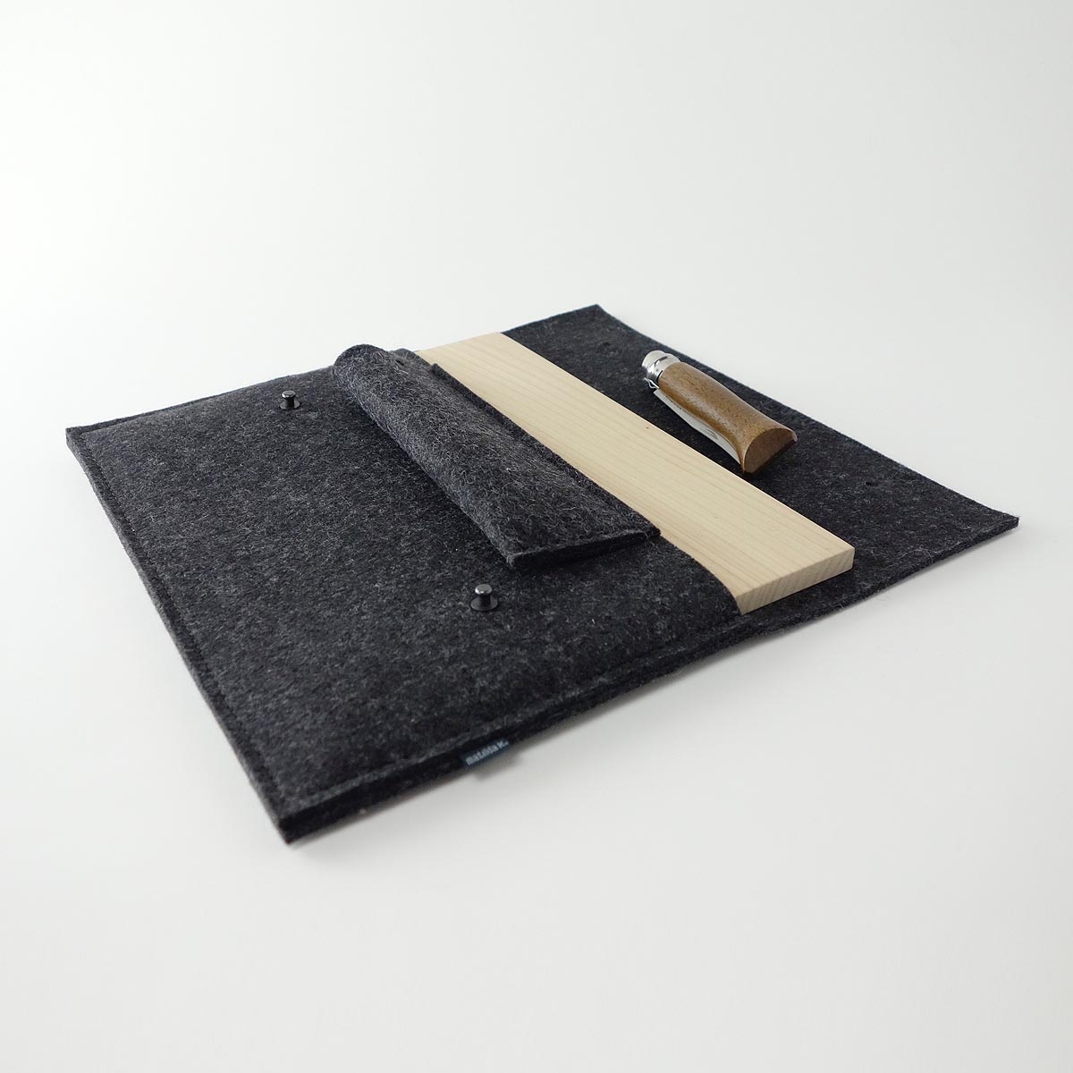 Picknick Set Brotzeit Set Brettchen Messer Leinentuch Filztasche