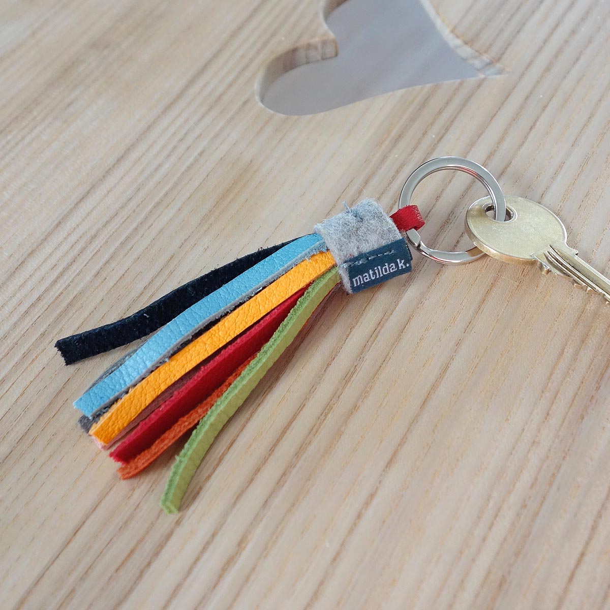 Schluesselanhaenger Farbenfroh Quaste Leder Matilda K