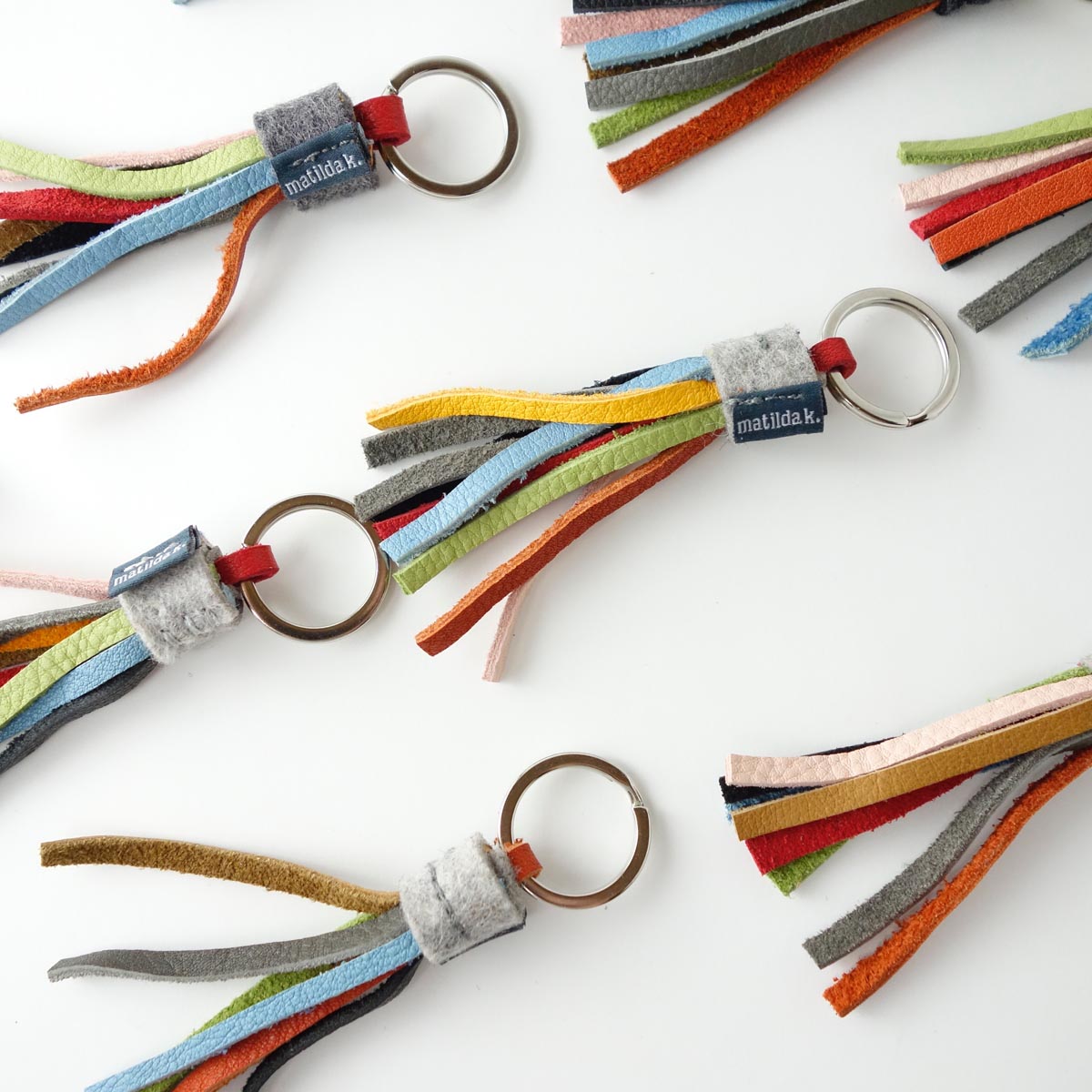 Schluesselanhaenger Farbenfroh Quaste Leder Matilda K