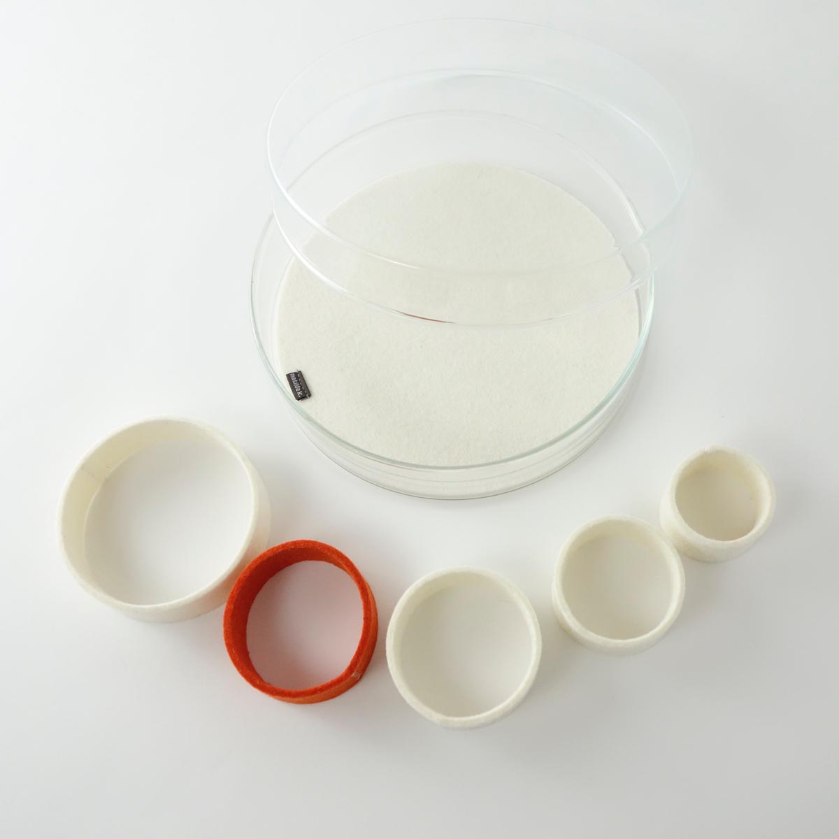 Schmuckschale Glas Mit Einsaetzen Aus Wollfilz Wollweiß Orange Matilda K 3 Schmuckschale Glas Mit Einsaetzen Aus Wollfilz Wollweiß Orange Matilda K