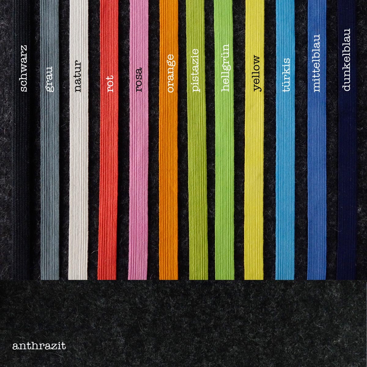 Flachgummi Schmal Farben Mit Schrift Anthrazit flachgummi-schmal-farben-mit-schrift-anthrazit