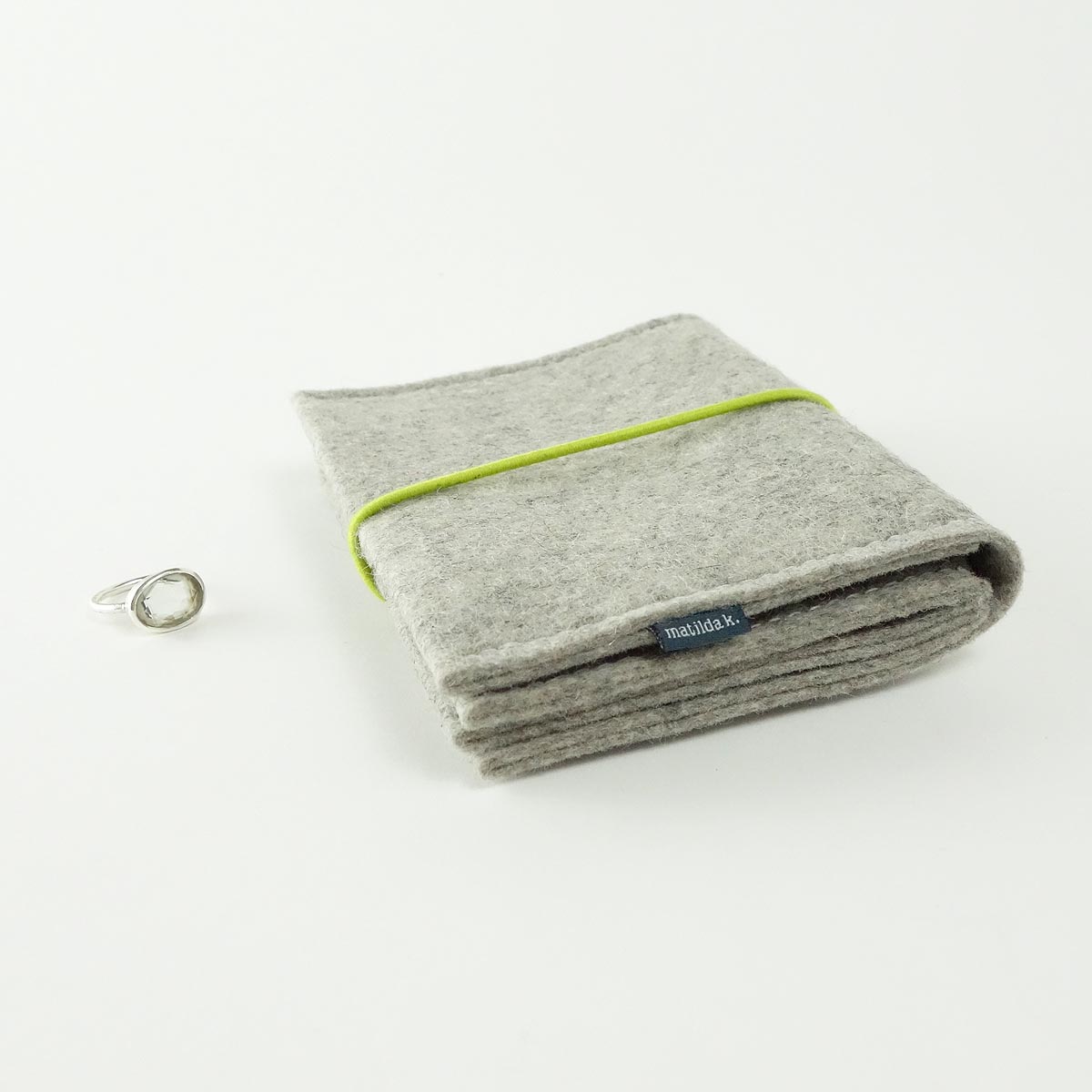Schmuckaufbewahrung Gross Aus Wollfilz Hellgrau Rundgummi Pistazie Matilda K